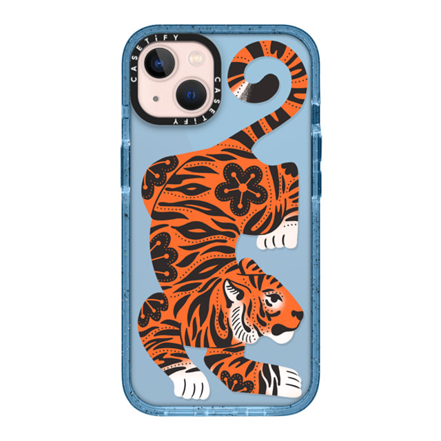 Jess Miller Draws x CASETiFY iPhone 13 Case Summer,Floral ベイビーブルー Impact Case Fierce Tiger Mother's Day Jess Miller Draws x CASETiFY iPhone 13 Case Summer,Floral ベイビーブルー Impact Case Fierce Tiger Mother's Day