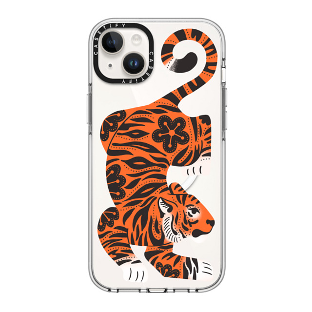 Jess Miller Draws x CASETiFY iPhone 14 Plus ケース Summer,Floral クリア クリア ケース MagSafe対応 Fierce Tiger Back to School Jess Miller Draws x CASETiFY iPhone 14 Plus ケース Summer,Floral クリア クリア ケース MagSafe対応 Fierce Tiger Back to School