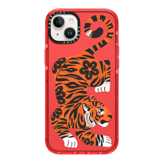 Jess Miller Draws x CASETiFY iPhone 14 Plus ケース Summer,Floral レッド インパクトケース Fierce Tiger Father's Day Jess Miller Draws x CASETiFY iPhone 14 Plus ケース Summer,Floral レッド インパクトケース Fierce Tiger Father's Day