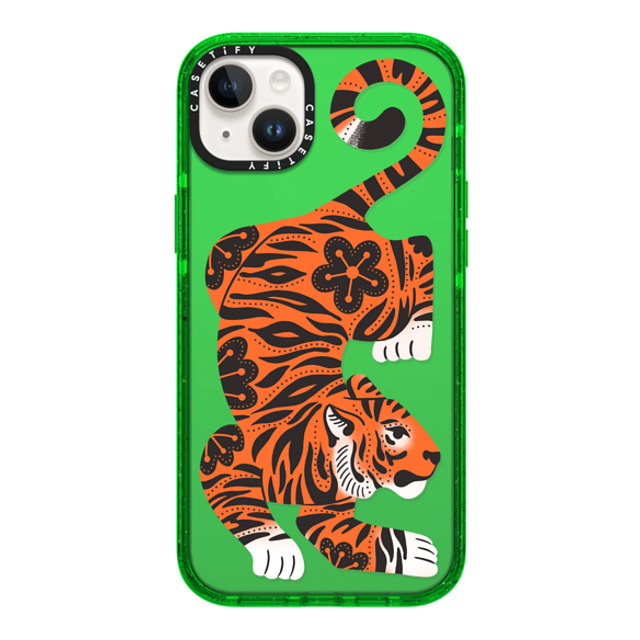 Jess Miller Draws x CASETiFY iPhone 14 Plus Case グリーン Impact Case Fierce Tiger Jess Miller Draws x CASETiFY iPhone 14 Plus Case グリーン Impact Case Fierce Tiger