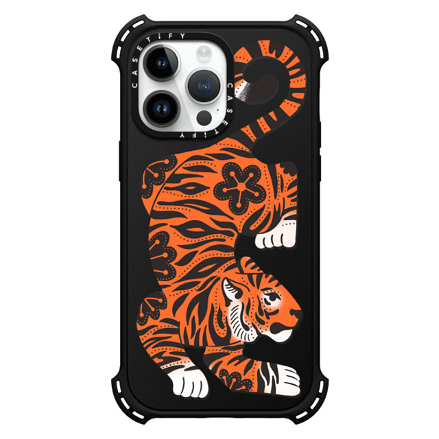 Jess Miller Draws x CASETiFY iPhone 14 Pro Max Case Matte Black バウンスケース Fierce Tiger Jess Miller Draws x CASETiFY iPhone 14 Pro Max Case Matte Black バウンスケース Fierce Tiger