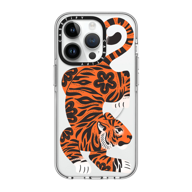 Jess Miller Draws x CASETiFY iPhone 14 Pro ケース クリア クリア ケース MagSafe対応 Fierce Tiger