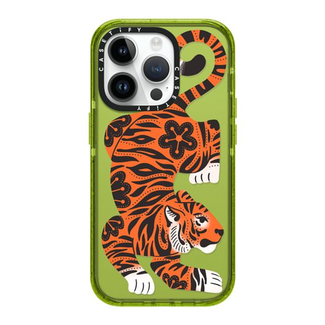 Jess Miller Draws x CASETiFY iPhone 14 Pro ケース Kiwi インパクトケース Fierce Tiger