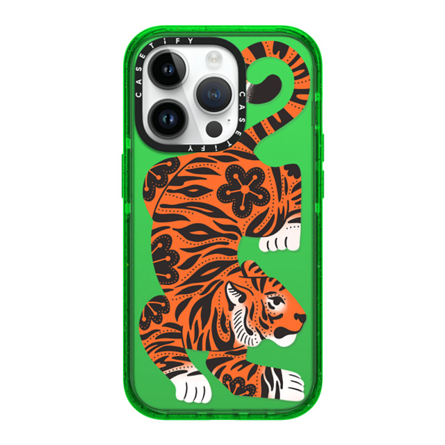 Jess Miller Draws x CASETiFY iPhone 14 Pro Case グリーン Impact Case Fierce Tiger Jess Miller Draws x CASETiFY iPhone 14 Pro Case グリーン Impact Case Fierce Tiger