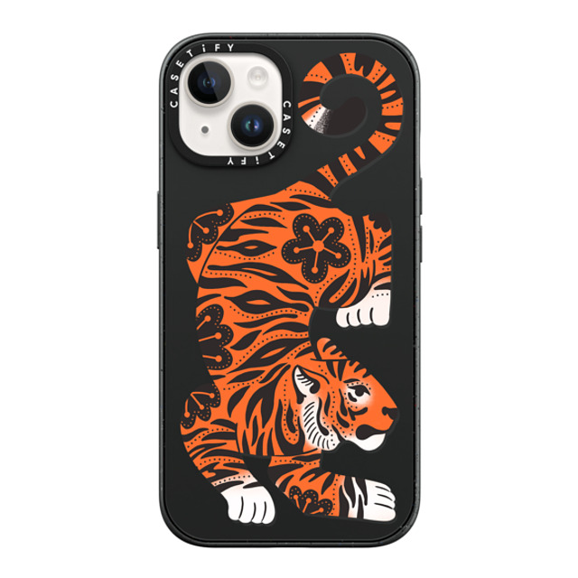 Jess Miller Draws x CASETiFY iPhone 14 ケース Summer,Floral マットブラック インパクトケース MagSafe対応 Fierce Tiger Mother's Day Jess Miller Draws x CASETiFY iPhone 14 ケース Summer,Floral マットブラック インパクトケース MagSafe対応 Fierce Tiger Mother's Day