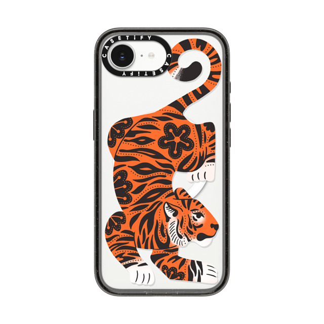 Jess Miller Draws x CASETiFY iPhone 16e ケース Summer,Floral ブラック インパクトケース MagSafe対応 Fierce Tiger Back to School Jess Miller Draws x CASETiFY iPhone 16e ケース Summer,Floral ブラック インパクトケース MagSafe対応 Fierce Tiger Back to School