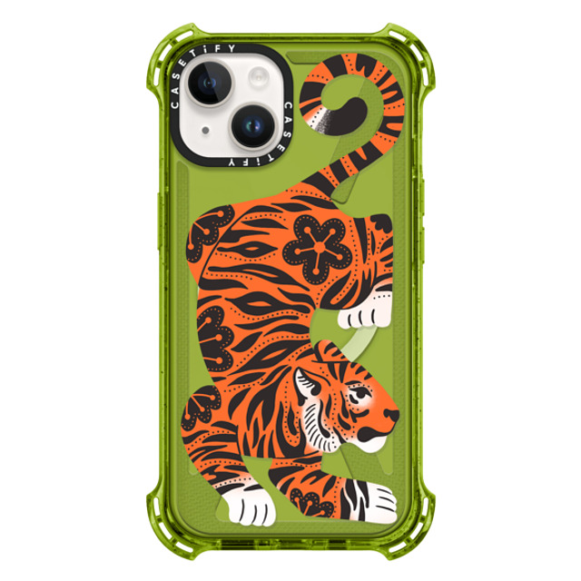 Jess Miller Draws x CASETiFY iPhone 14 ケース Kiwi バウンスケース Fierce Tiger