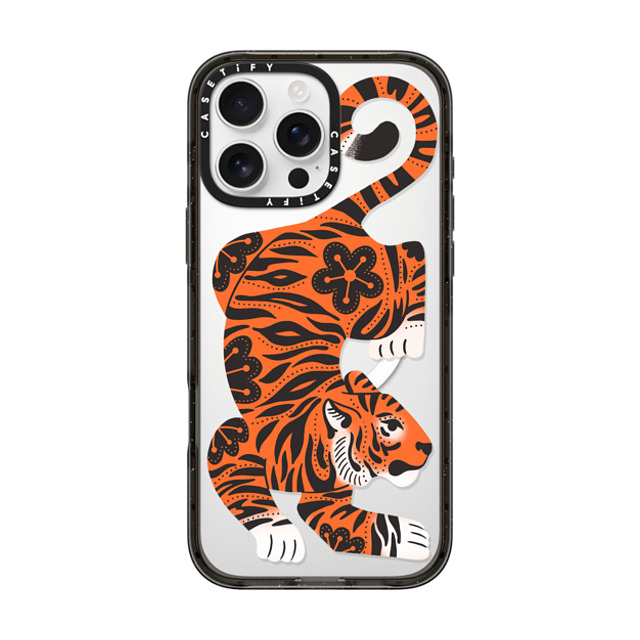 Jess Miller Draws x CASETiFY iPhone 16 Pro Max ケース ブラック インパクトケース MagSafe対応 Fierce Tiger