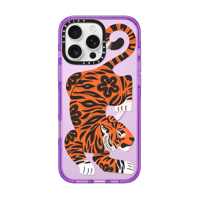 Jess Miller Draws x CASETiFY iPhone 16 Pro Max ケース Summer,Floral パープル インパクトケース MagSafe対応 Fierce Tiger Father's Day Jess Miller Draws x CASETiFY iPhone 16 Pro Max ケース Summer,Floral パープル インパクトケース MagSafe対応 Fierce Tiger Father's Day