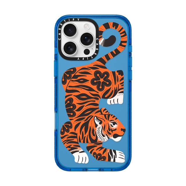 Jess Miller Draws x CASETiFY iPhone 16 Pro Max ケース Summer,Floral スカイブルー インパクトケース Fierce Tiger Back to School Jess Miller Draws x CASETiFY iPhone 16 Pro Max ケース Summer,Floral スカイブルー インパクトケース Fierce Tiger Back to School