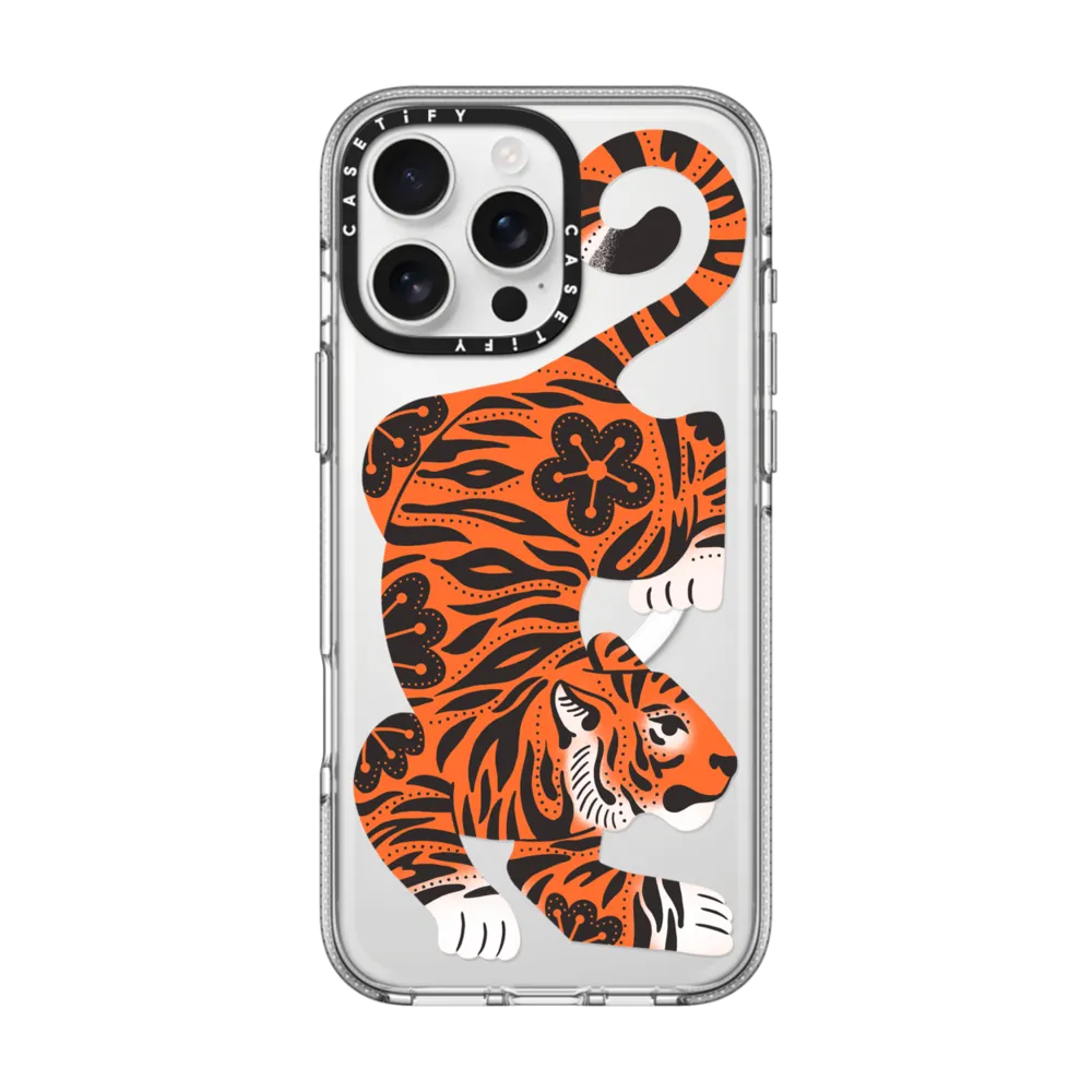 Clear iPhone 16 Pro Max Case MagSafe Compatible - Fierce Tiger