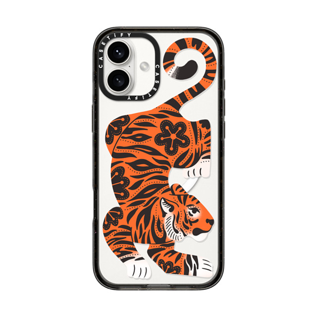 Jess Miller Draws x CASETiFY iPhone 16 Plus Case Black Impact Case MagSafe Compatible Fierce Tiger Jess Miller Draws x CASETiFY iPhone 16 Plus Case Black Impact Case MagSafe Compatible Fierce Tiger