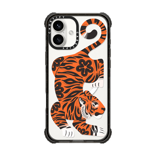 Jess Miller Draws x CASETiFY iPhone 16 Plus ケース Summer,Floral ブラック ウルトラ インパクトケース MagSafe 対応 Fierce Tiger Mother's Day Jess Miller Draws x CASETiFY iPhone 16 Plus ケース Summer,Floral ブラック ウルトラ インパクトケース MagSafe 対応 Fierce Tiger Mother's Day