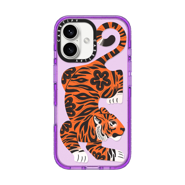 Jess Miller Draws x CASETiFY iPhone 16 Case パープル Impact Case Fierce Tiger Jess Miller Draws x CASETiFY iPhone 16 Case パープル Impact Case Fierce Tiger