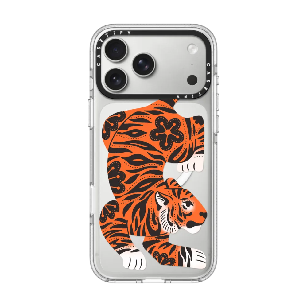 Impact Clear iPhone 17 Pro Max Case MagSafe Compatible - Fierce Tiger