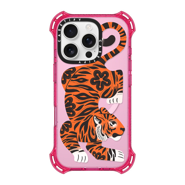 Jess Miller Draws x CASETiFY iPhone 16 Pro Case プリムローズ ピンク バウンスケース Fierce Tiger Jess Miller Draws x CASETiFY iPhone 16 Pro Case プリムローズ ピンク バウンスケース Fierce Tiger