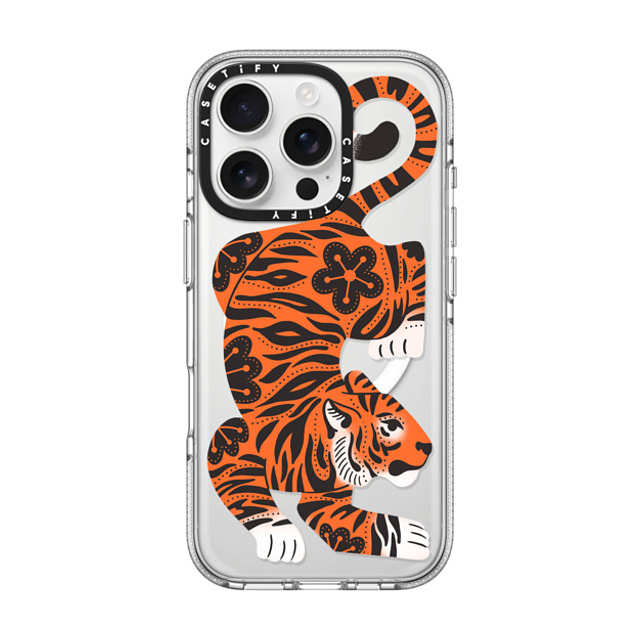 Jess Miller Draws x CASETiFY iPhone 16 Pro ケース クリア クリア ケース MagSafe対応 Fierce Tiger