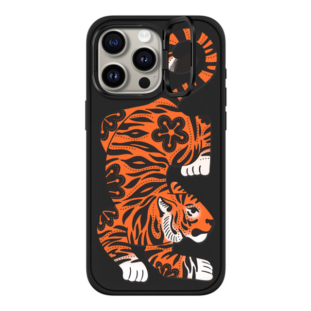 Jess Miller Draws x CASETiFY iPhone 15 Pro Max Case Matte Black インパクトリングスタンドケース MagSafe対応 Fierce Tiger Jess Miller Draws x CASETiFY iPhone 15 Pro Max Case Matte Black インパクトリングスタンドケース MagSafe対応 Fierce Tiger