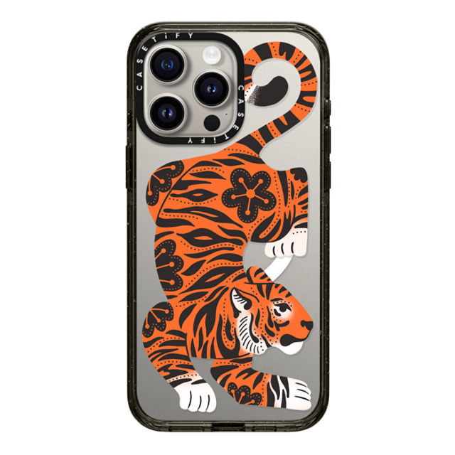 Jess Miller Draws x CASETiFY iPhone 15 Pro Max ケース ブラック インパクトケース MagSafe対応 Fierce Tiger