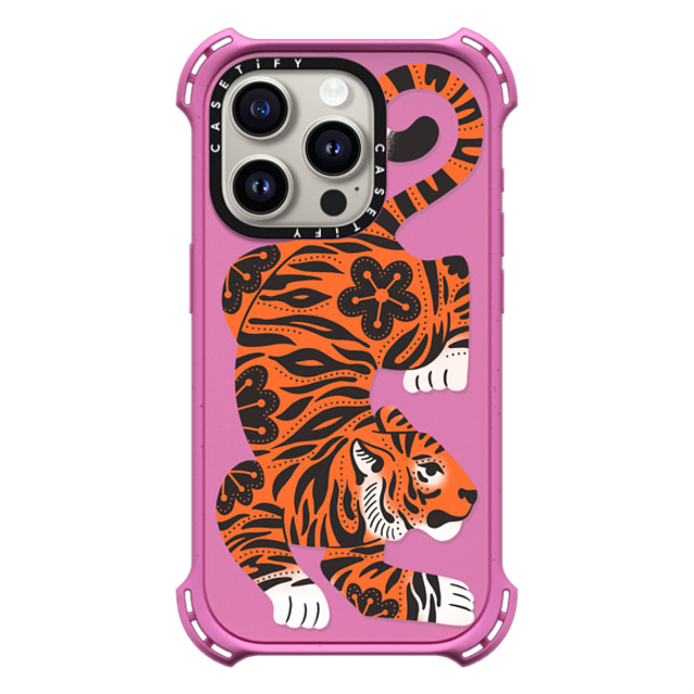 Jess Miller Draws x CASETiFY iPhone 15 Pro ケース Summer,Floral Matte Pink バウンスケース Fierce Tiger Mother's Day Jess Miller Draws x CASETiFY iPhone 15 Pro ケース Summer,Floral Matte Pink バウンスケース Fierce Tiger Mother's Day