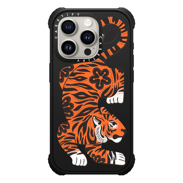 Jess Miller Draws x CASETiFY iPhone 15 Pro ケース Summer,Floral マットブラック ウルトラ インパクトケース MagSafe 対応 Fierce Tiger Back to School Jess Miller Draws x CASETiFY iPhone 15 Pro ケース Summer,Floral マットブラック ウルトラ インパクトケース MagSafe 対応 Fierce Tiger Back to School