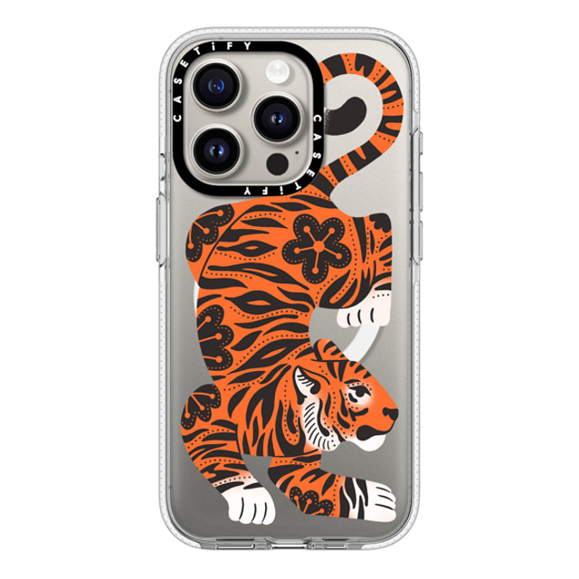 Jess Miller Draws x CASETiFY iPhone 15 Pro ケース クリア クリア ケース MagSafe対応 Fierce Tiger