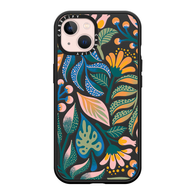 Jess Miller Draws x CASETiFY iPhone 13 ケース マットブラック インパクトケース MagSafe対応 Tropical Lux