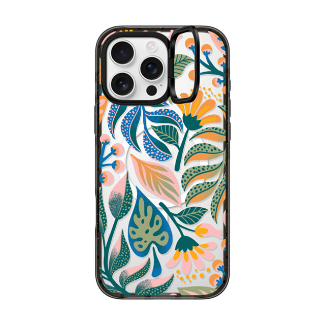 Jess Miller Draws x CASETiFY iPhone 16 Pro Max ケース ブラック インパクトリングスタンドケース MagSafe対応 Tropical Lux