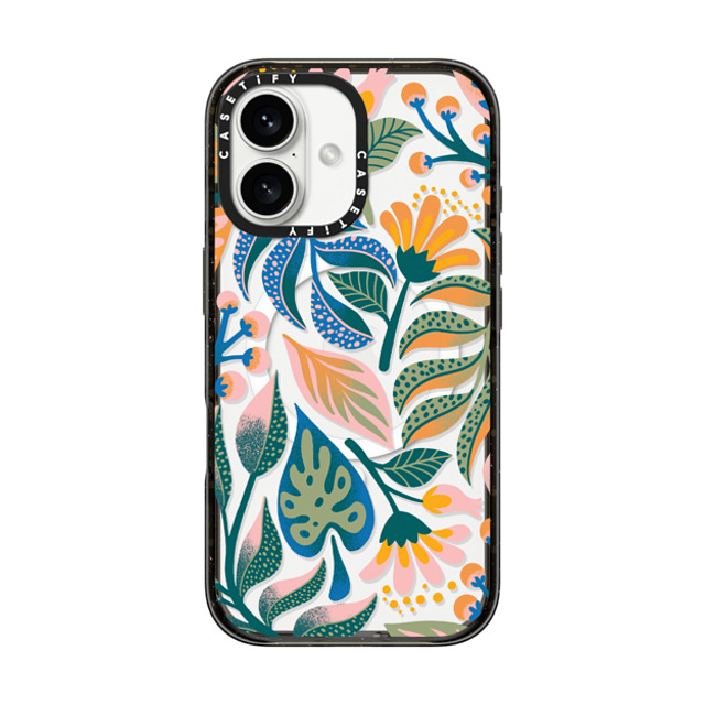 Jess Miller Draws x CASETiFY iPhone 16 ケース ブラック インパクトケース MagSafe対応 Tropical Lux