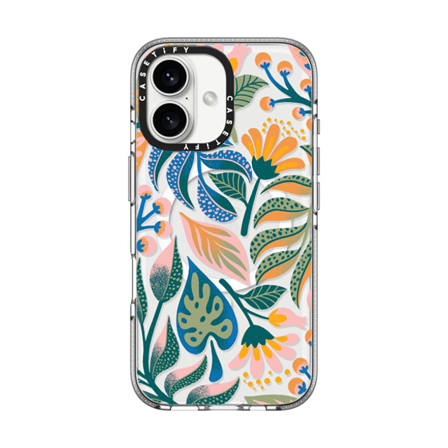 Jess Miller Draws x CASETiFY iPhone 16 Case Clear Clear Case MagSafe Compatible Tropical Lux Jess Miller Draws x CASETiFY iPhone 16 Case Clear Clear Case MagSafe Compatible Tropical Lux