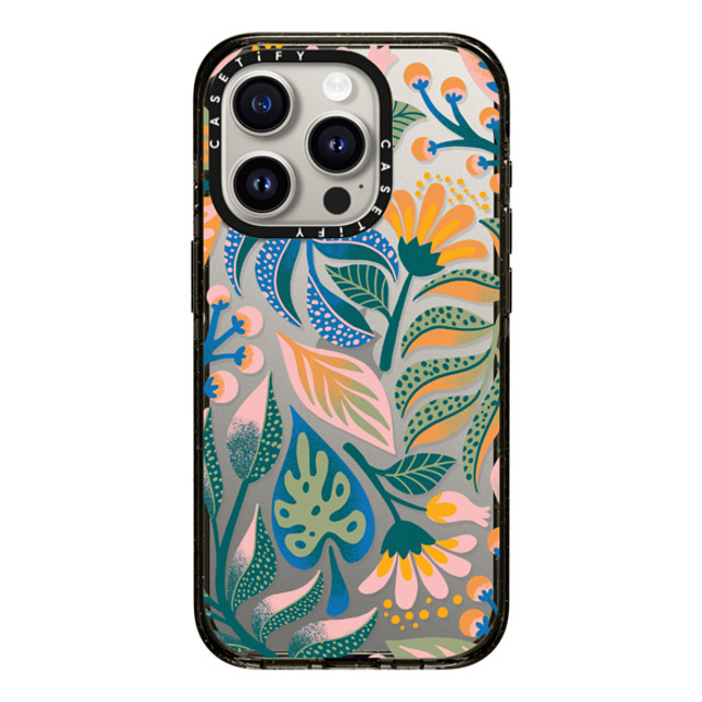 Jess Miller Draws x CASETiFY iPhone 15 Pro ケース ブラック インパクトケース Tropical Lux