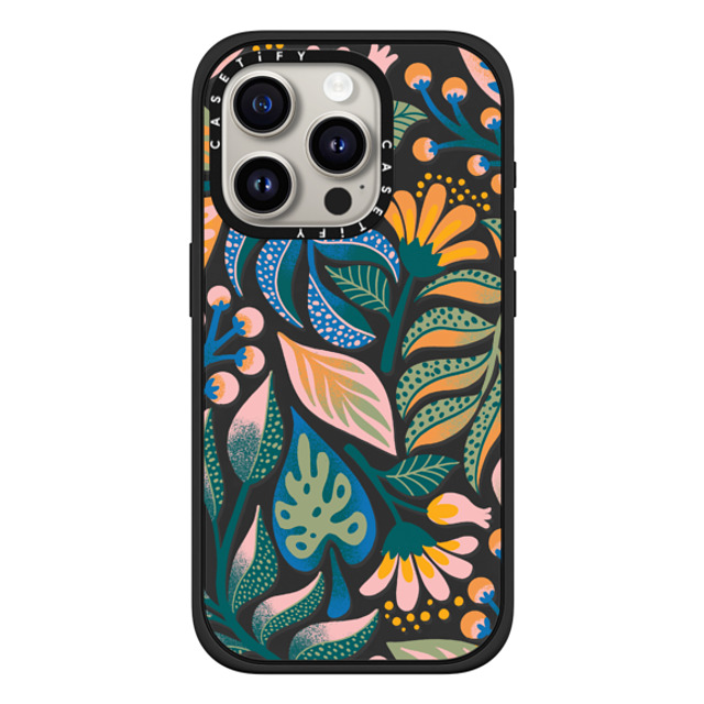 Jess Miller Draws x CASETiFY iPhone 15 Pro ケース マットブラック インパクトケース MagSafe対応 Tropical Lux