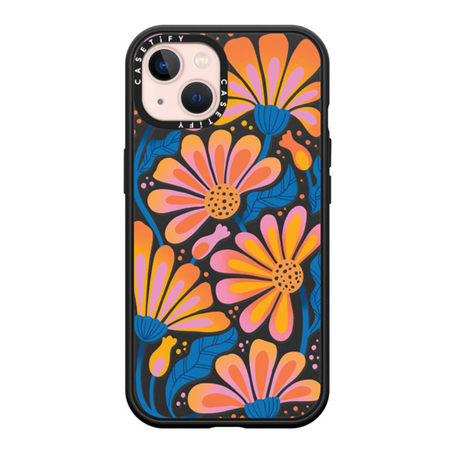 Jess Miller Draws x CASETiFY iPhone 13 ケース マットブラック インパクトケース MagSafe対応 Lazy Daisy