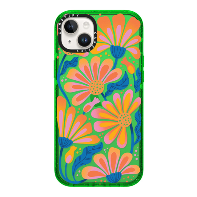 Jess Miller Draws x CASETiFY iPhone 14 Plus ケース Summer,Floral グリーン インパクトケース Lazy Daisy Father's Day Jess Miller Draws x CASETiFY iPhone 14 Plus ケース Summer,Floral グリーン インパクトケース Lazy Daisy Father's Day