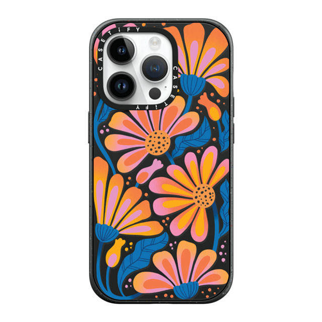 Jess Miller Draws x CASETiFY iPhone 14 Pro ケース マットブラック インパクトケース MagSafe対応 Lazy Daisy