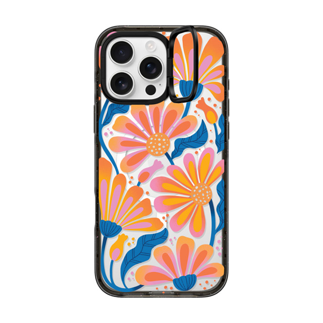 Jess Miller Draws x CASETiFY iPhone 16 Pro Max ケース ブラック インパクトリングスタンドケース MagSafe対応 Lazy Daisy