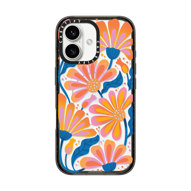 Jess Miller Draws x CASETiFY iPhone 16 ケース ブラック インパクトケース MagSafe対応 Lazy Daisy