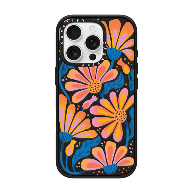 Jess Miller Draws x CASETiFY iPhone 16 Pro ケース マットブラック インパクトケース MagSafe対応 Lazy Daisy