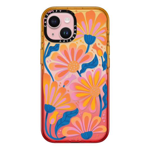 Jess Miller Draws x CASETiFY iPhone 15 ケース Peach Haze インパクトケース Lazy Daisy