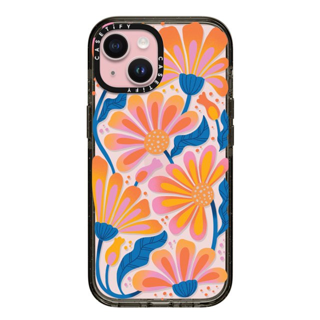 Jess Miller Draws x CASETiFY iPhone 15 ケース ブラック インパクトケース Lazy Daisy