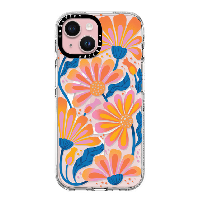 Jess Miller Draws x CASETiFY iPhone 15 ケース クリア クリア ケース MagSafe対応 Lazy Daisy