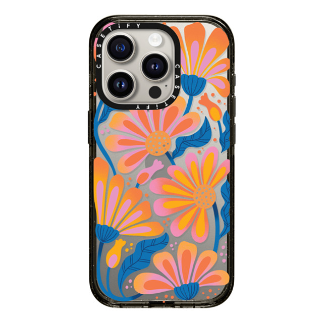 Jess Miller Draws x CASETiFY iPhone 15 Pro ケース ブラック インパクトケース Lazy Daisy