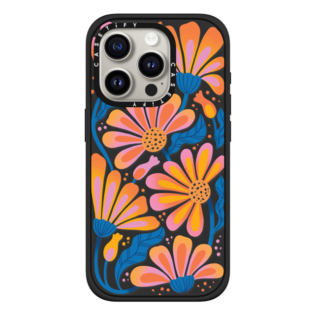 Jess Miller Draws x CASETiFY iPhone 15 Pro ケース マットブラック インパクトケース MagSafe対応 Lazy Daisy