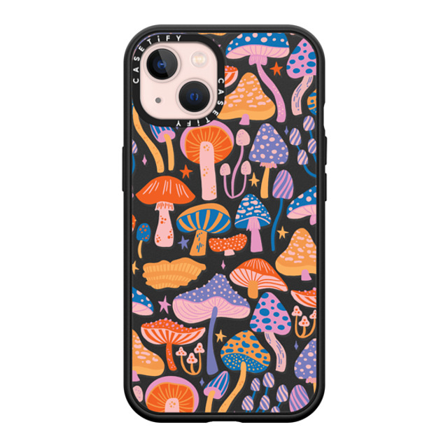 Jess Miller Draws x CASETiFY iPhone 13 ケース マットブラック インパクトケース MagSafe対応 Magic Mushrooms