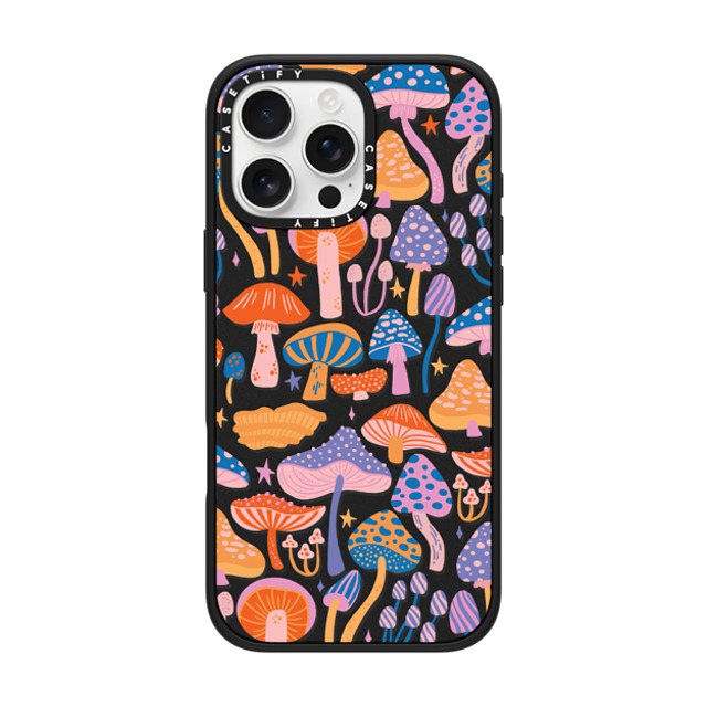 Jess Miller Draws x CASETiFY iPhone 16 Pro Max ケース マットブラック インパクトケース MagSafe対応 Magic Mushrooms