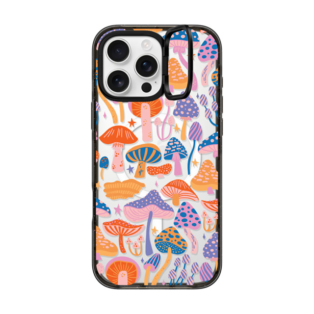 Jess Miller Draws x CASETiFY iPhone 16 Pro Max ケース ブラック インパクトリングスタンドケース MagSafe対応 Magic Mushrooms