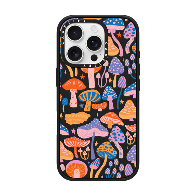 Jess Miller Draws x CASETiFY iPhone 16 Pro ケース マットブラック インパクトケース MagSafe対応 Magic Mushrooms