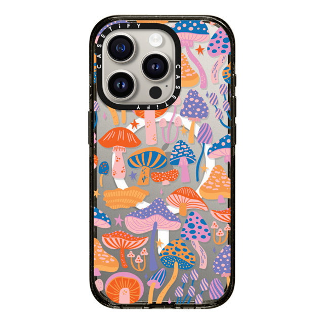 Jess Miller Draws x CASETiFY iPhone 15 Pro ケース ブラック インパクトケース MagSafe対応 Magic Mushrooms