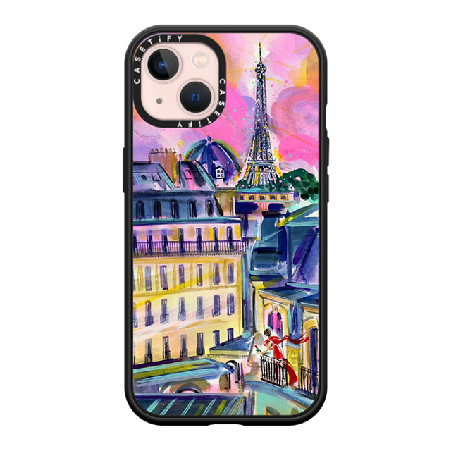 Travel Write Draw x CASETiFY iPhone 13 ケース マットブラック インパクトケース MagSafe対応 La Vie En Rose