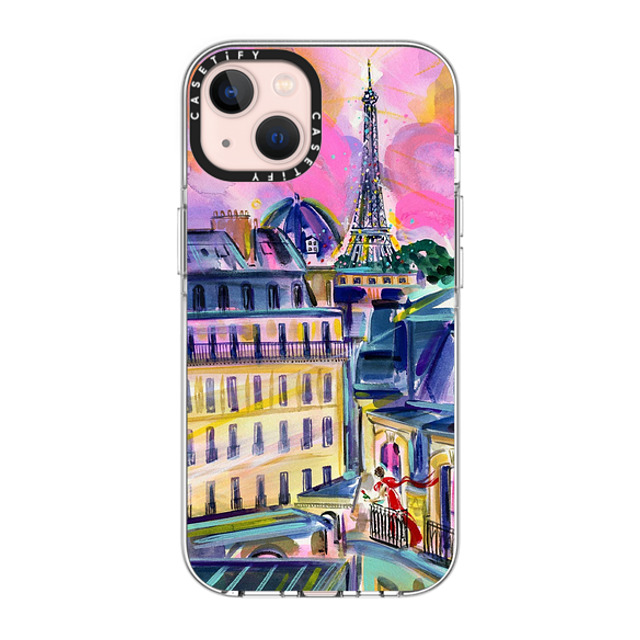 Travel Write Draw x CASETiFY iPhone 13 ケース クリア クリア ケース MagSafe対応 La Vie En Rose